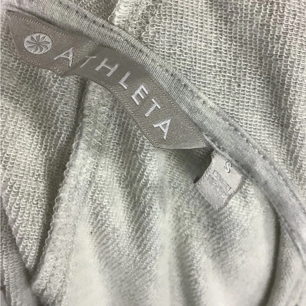 Athleta Sz S Vista Wrap Hooded Athletic Workout Open Face Cardigan Gray - Picture 6 of 8